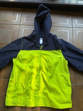 Gymboree Kids Lime Green and Navy Hooded windbreaker